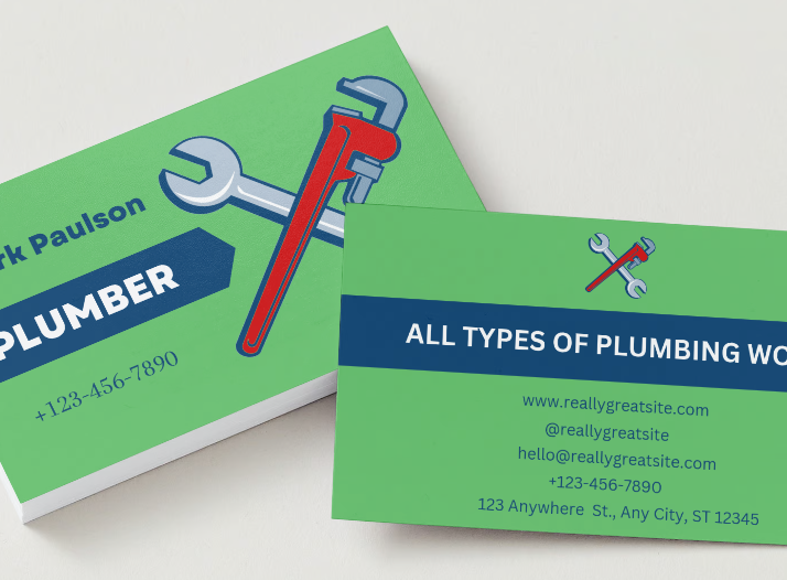 Plumbers business cards