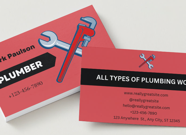 Plumbers business cards