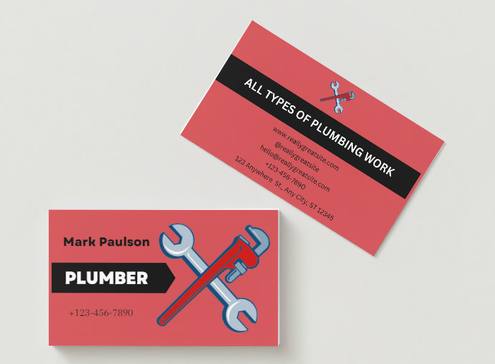 Plumbers business cards