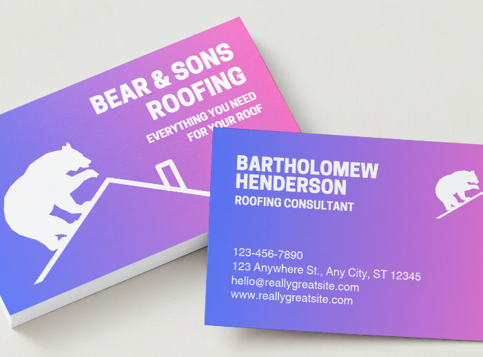 Roofing business cards